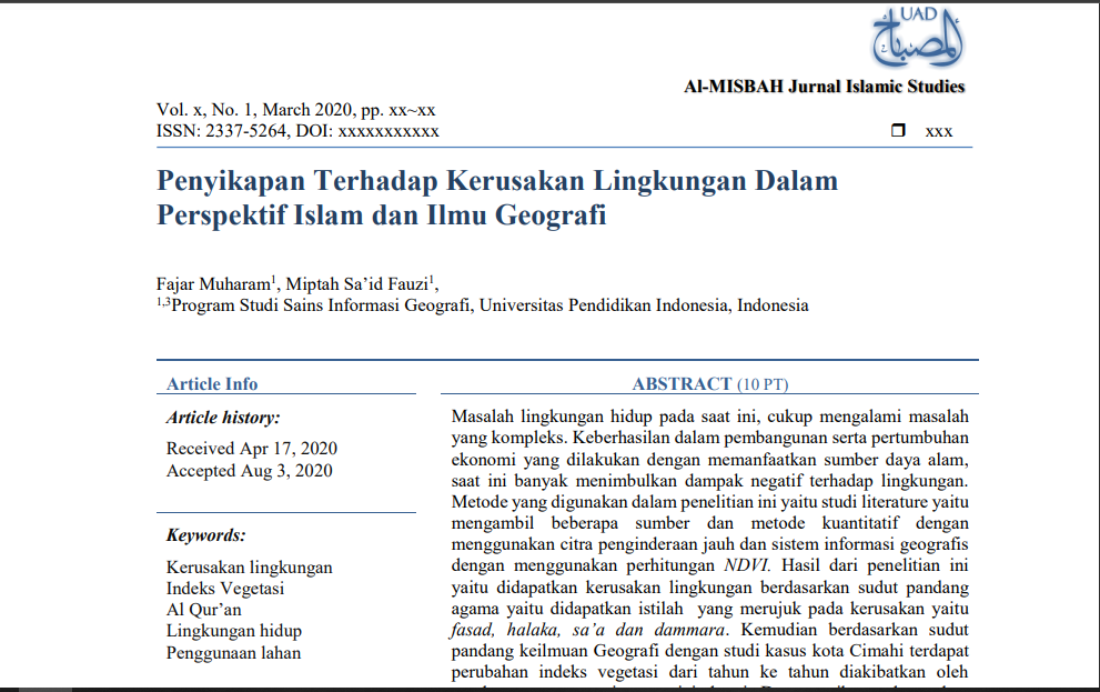 Kerusakan Lingkungan dan Persfektif Islam